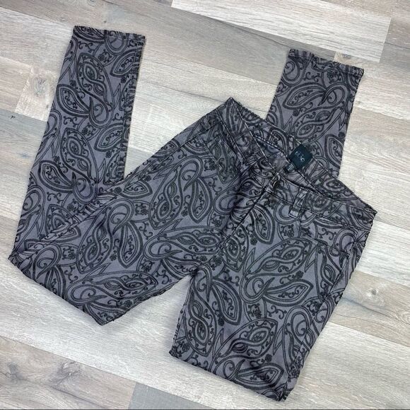 Joes Jeans Gracie Paisley Embroidered Black Collection Jeans Gray Black Size 27 - Picture 3 of 12